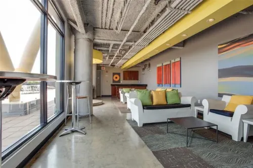 The rooftop lounge at 588 Lofts
